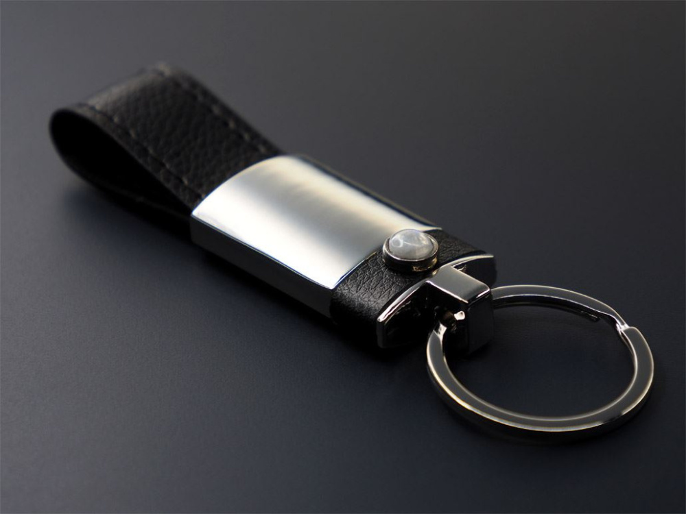 Logo trade promotional item photo of: Moonstone Keyring 1295095